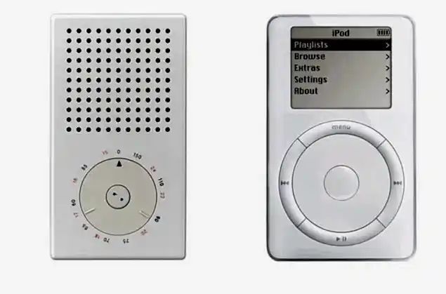 İyi tasarım özelliğine sahip beyaz mp3 çalar.