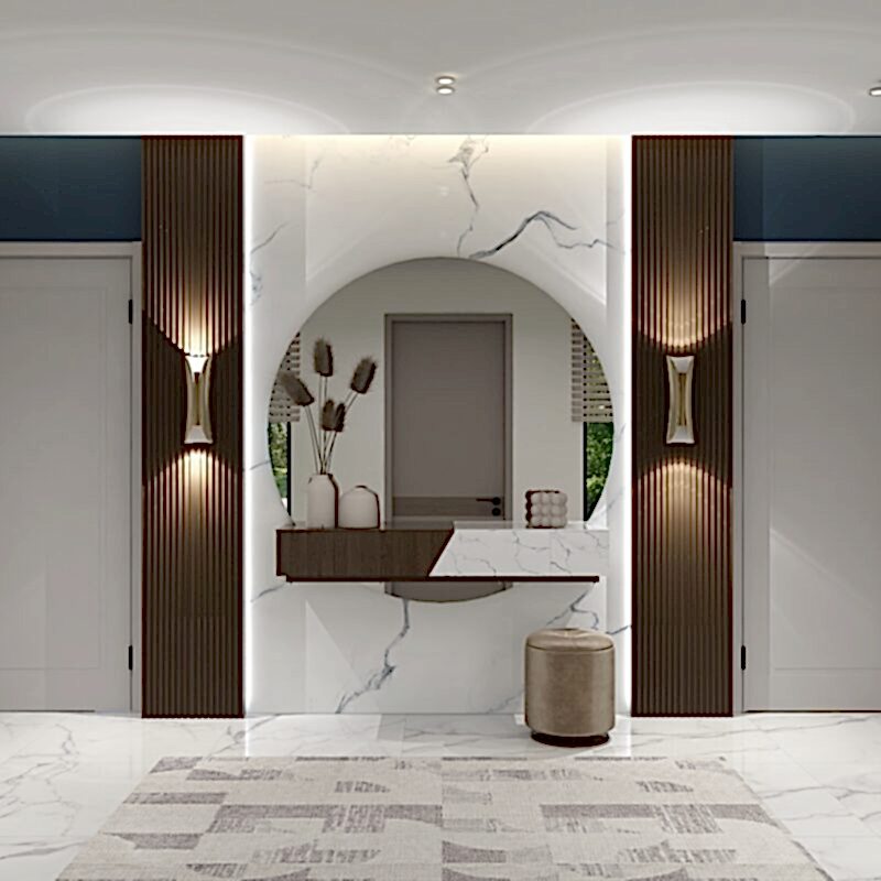 ahşap panel detaylı antre