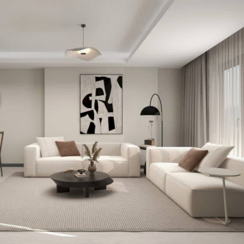 Beyaz renkli salon koltuk takımı